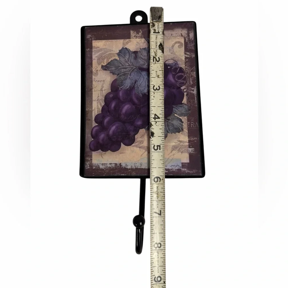 Purple Grape Wine Tuscan Theme Wall Hook Decor